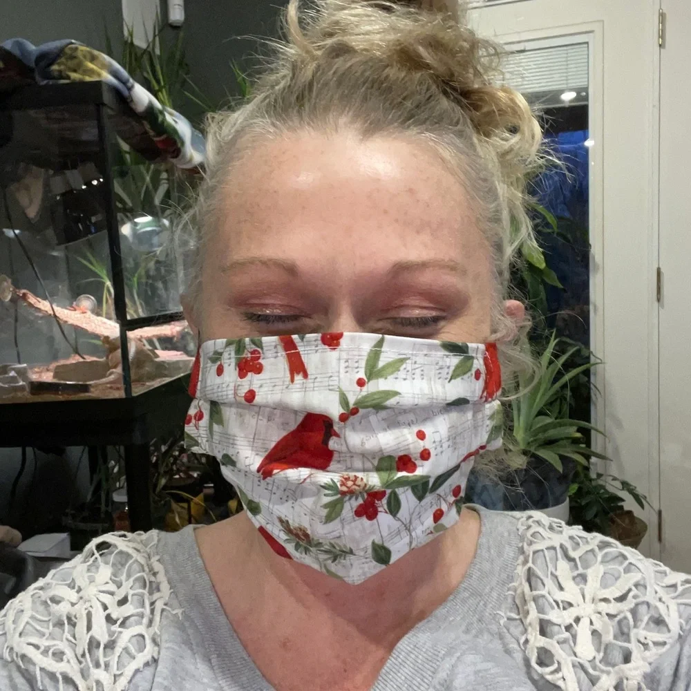 Handmade masks with Cardinal‎ print